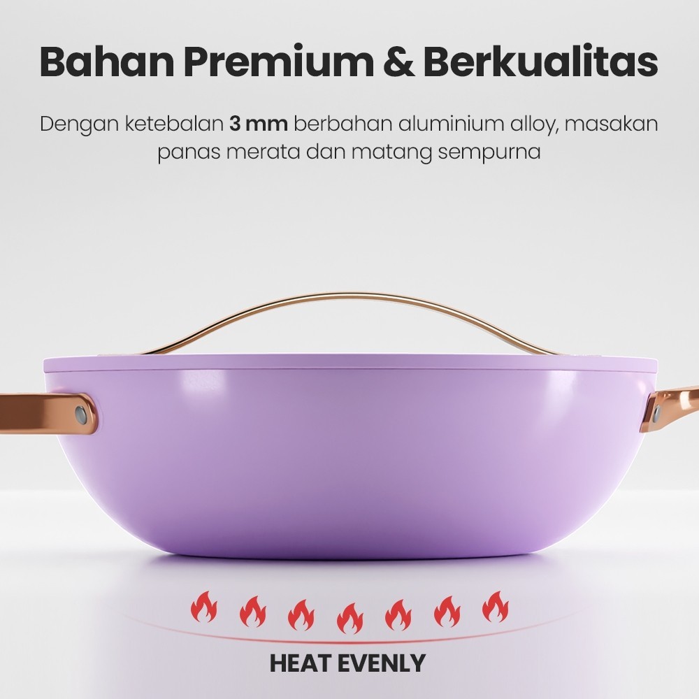 Mecoo Premium Non-Stick Wok 30cm - Gambar 3