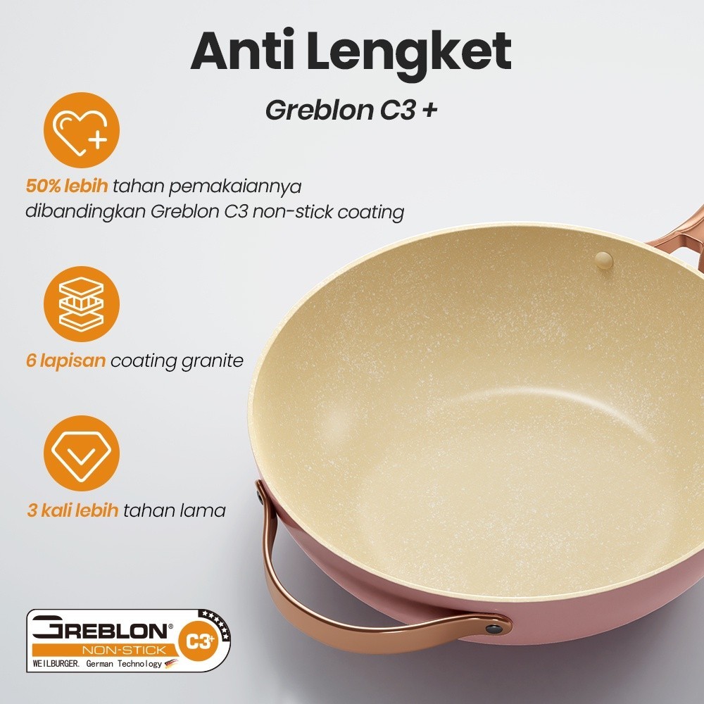 Mecoo Premium Non-Stick Wok 30cm - Gambar 4