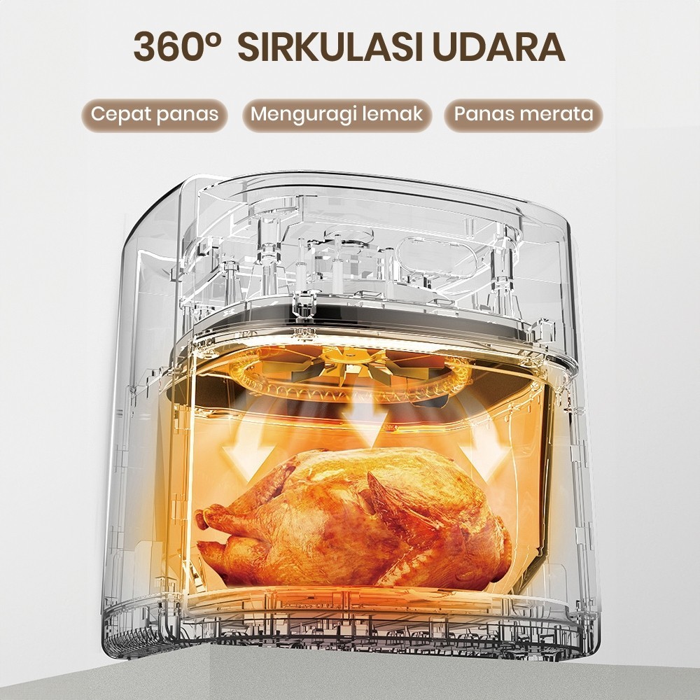 Mecoo Transparan Air Fryer Digital - Gambar 6