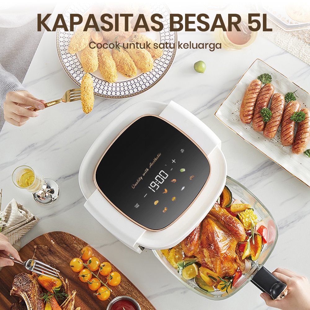 Mecoo Transparan Air Fryer Digital - Gambar 9